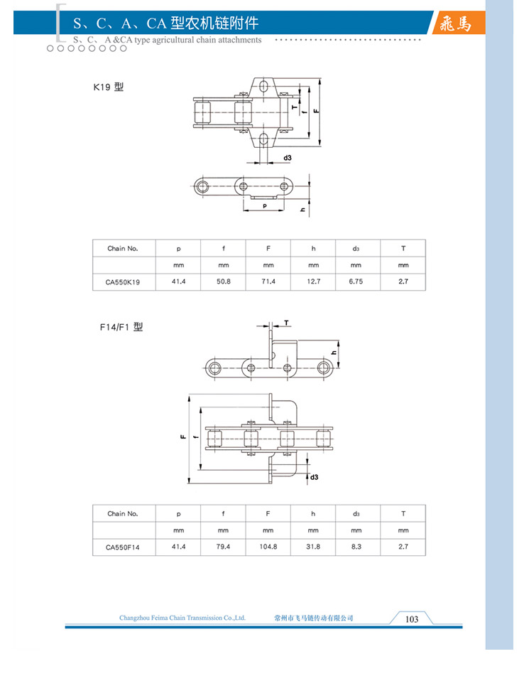 S、C、A、CA型農(nóng)機(jī)鏈附件